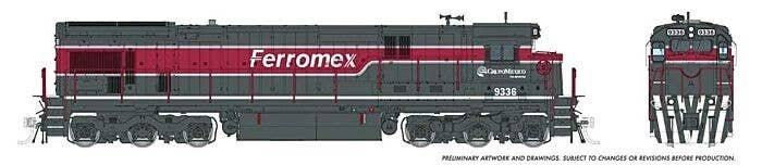 GE C36-7 - Sound and DCC -- Ferromex 9336 (gray, red, white), HO, Rapido Trains Inc 42613