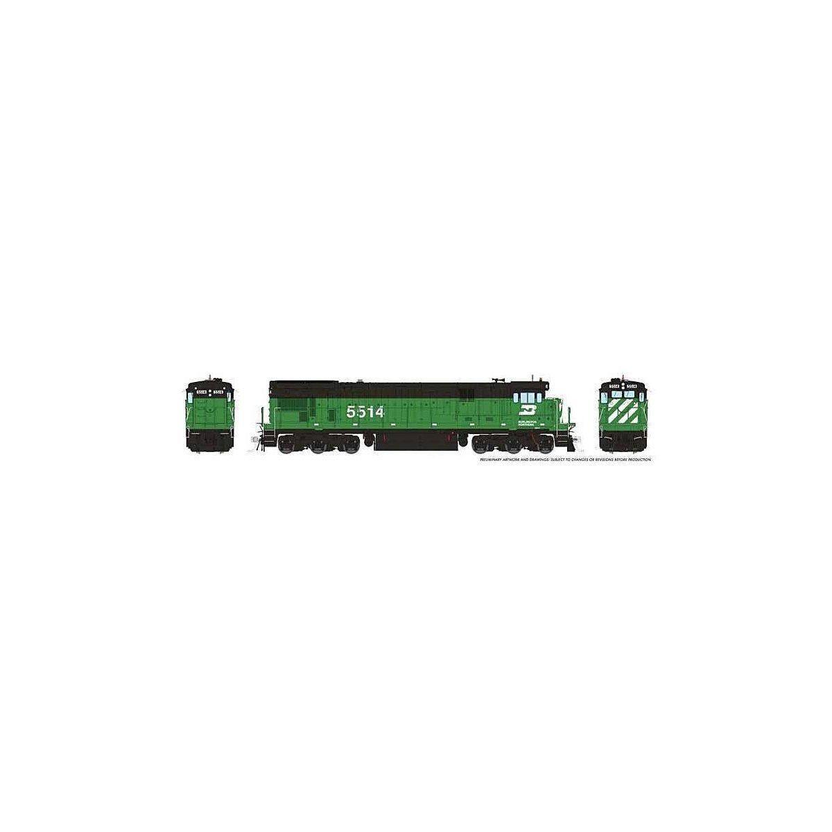 GE C30-7 - ESU LokSound and DCC -- Burlington Northern 5546 (Early Cascade Green, black, white), HO, Rapido Trains Inc 42508