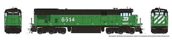 GE C30-7 - ESU LokSound and DCC -- Burlington Northern 5546 (Early Cascade Green, black, white), HO, Rapido Trains Inc 42508