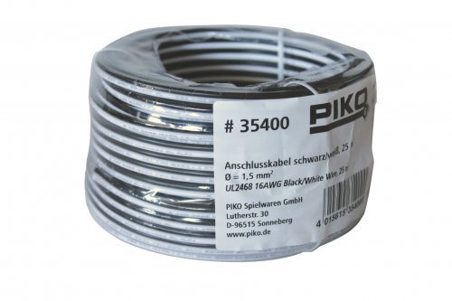 G-Black/White Cable,16AWG, 25m, G, PIKO 35400