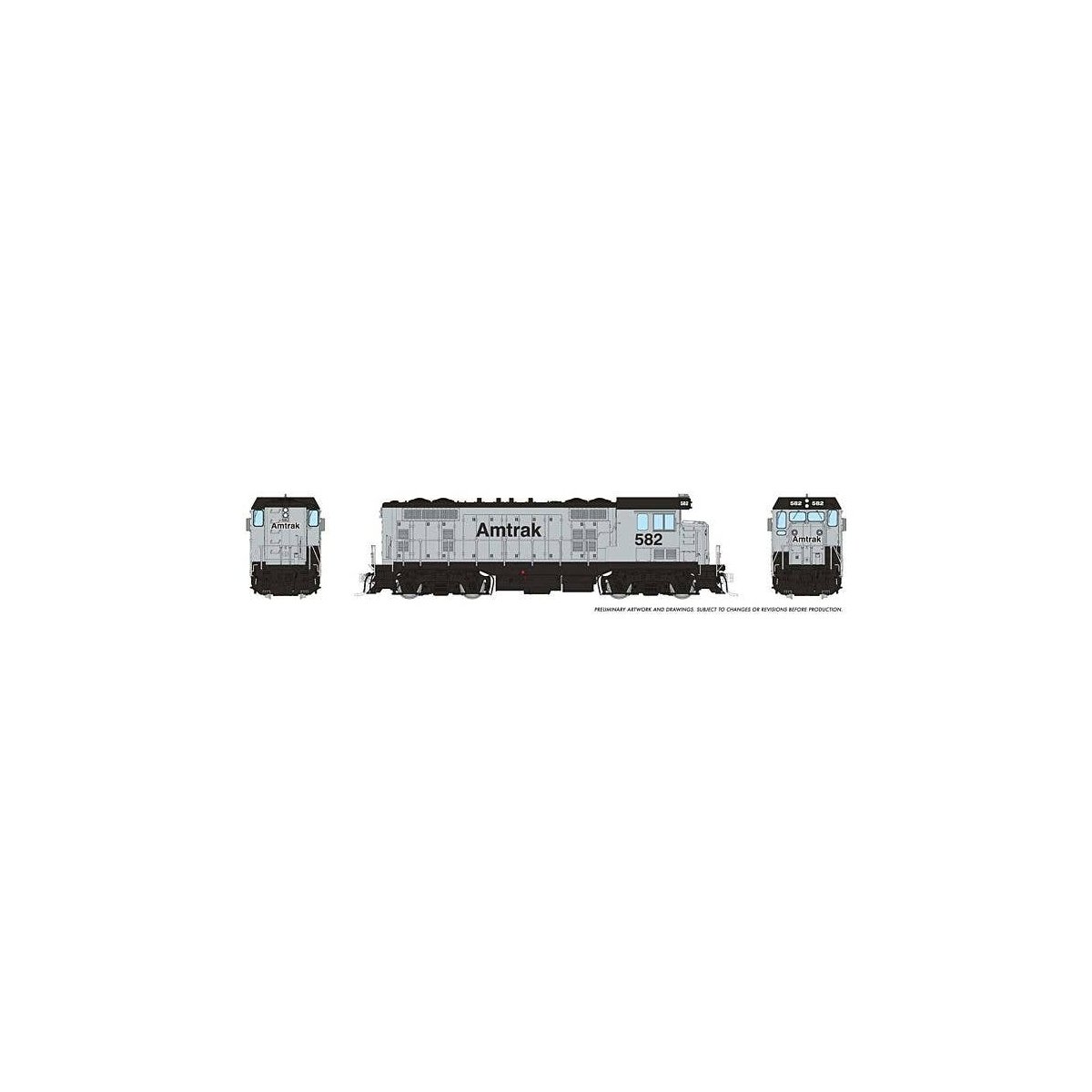 Santa Fe CF7 w/Square Cab - Sound and DCC -- Amtrak 582 (silver, black), HO, Rapido Trains Inc 70622