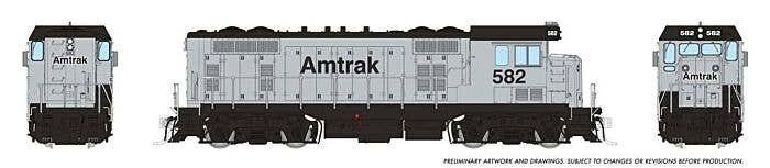 Santa Fe CF7 w/Square Cab - Sound and DCC -- Amtrak 582 (silver, black), HO, Rapido Trains Inc 70622