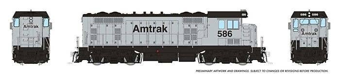 Santa Fe CF7 w/Square Cab - Sound and DCC -- Amtrak 586 (silver, black), HO, Rapido Trains Inc 70623