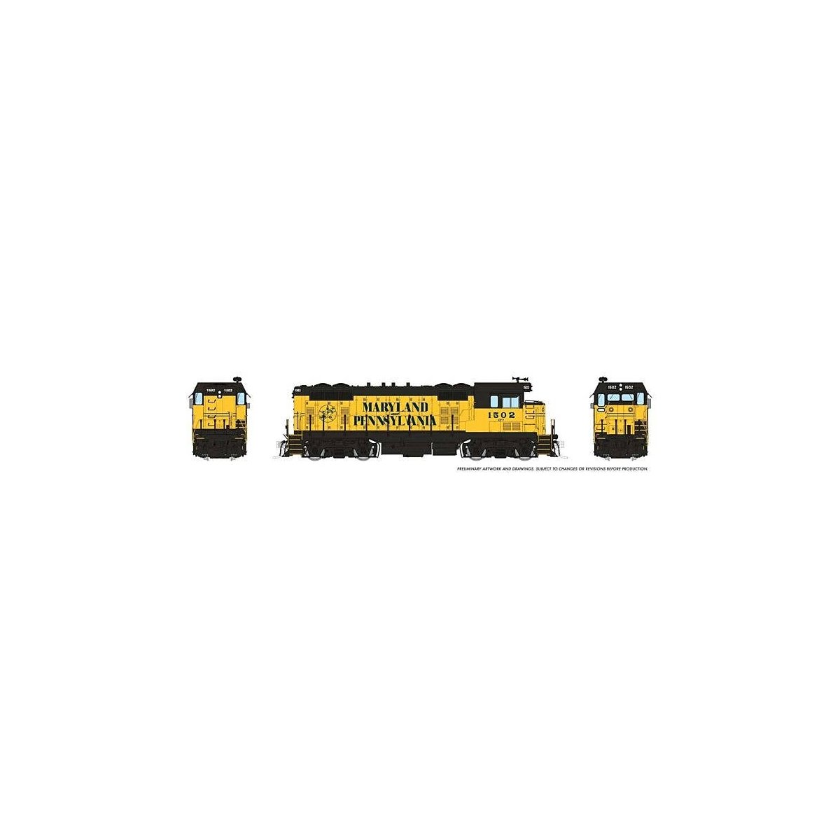 Santa Fe CF7 w/Square Cab - Sound and DCC -- Maryland & Pennsylvania 1504 (yellow, black), HO, Rapido Trains Inc 70630