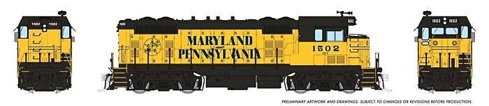 Santa Fe CF7 w/Square Cab - Sound and DCC -- Maryland & Pennsylvania 1504 (yellow, black), HO, Rapido Trains Inc 70630