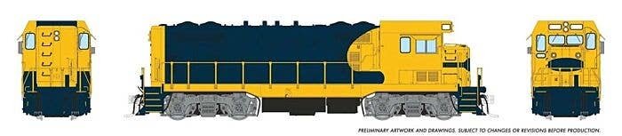 Santa Fe CF7 w/Square Cab - Sound and DCC -- Painted, Unlettered (Warbonnet, blue, yellow), HO, Rapido Trains Inc 70698