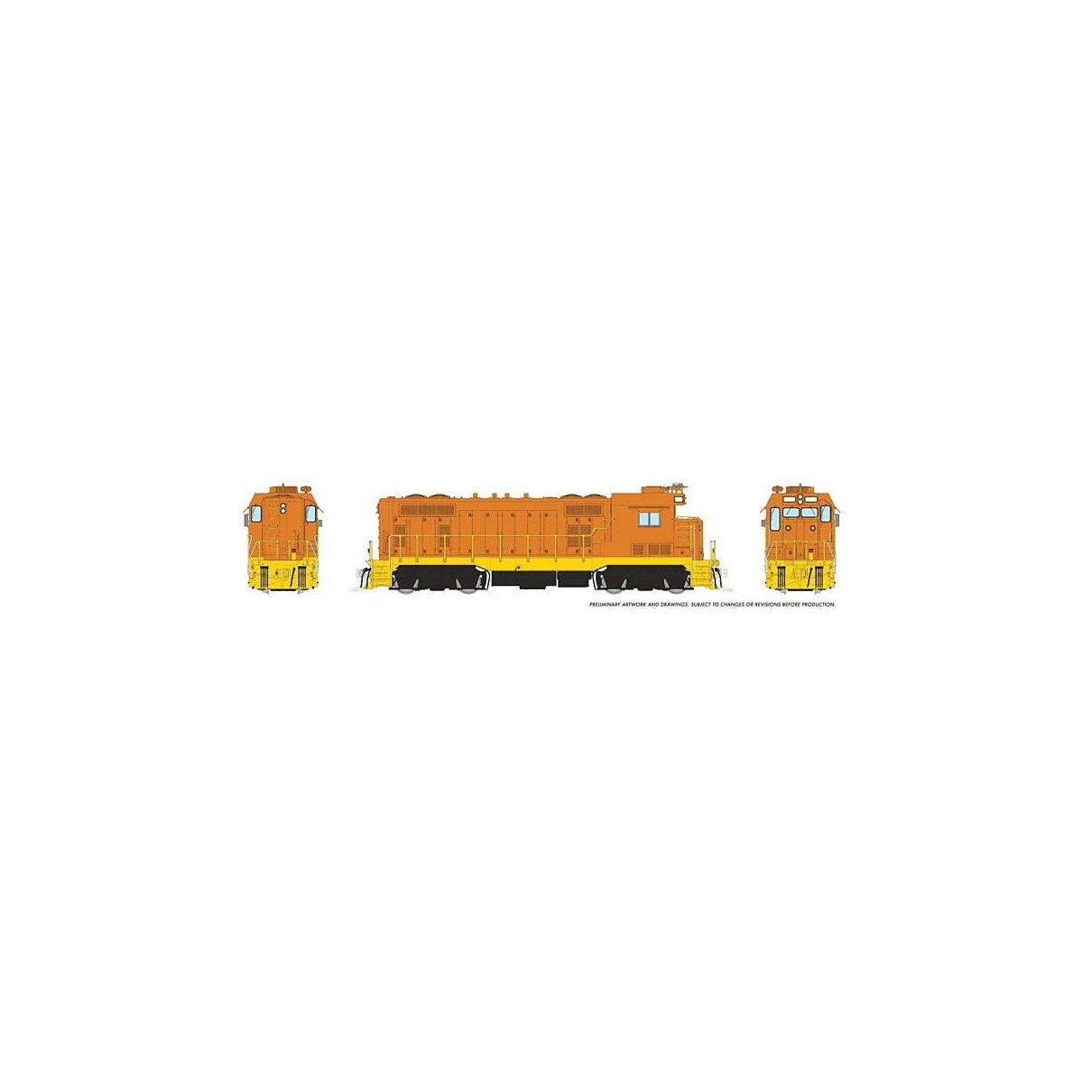 Santa Fe CF7 w/Square Cab - Sound and DCC -- Painted, Unlettered (orange, yellow), HO, Rapido Trains Inc 70697