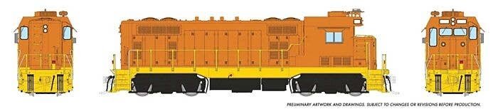 Santa Fe CF7 w/Square Cab - Sound and DCC -- Painted, Unlettered (orange, yellow), HO, Rapido Trains Inc 70697
