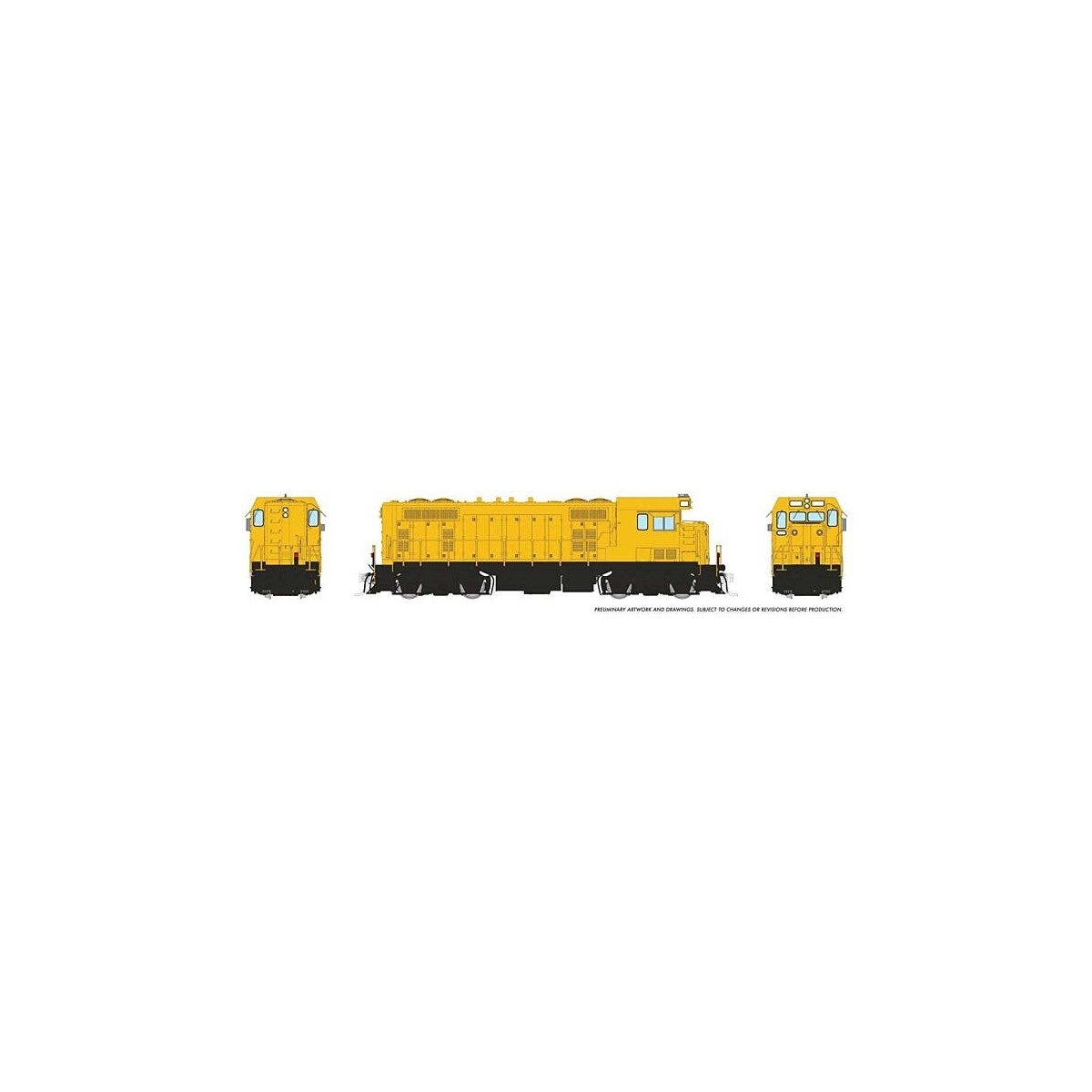 Santa Fe CF7 w/Square Cab - Sound and DCC -- Painted, Unlettered (yellow, black), HO, Rapido Trains Inc 70696