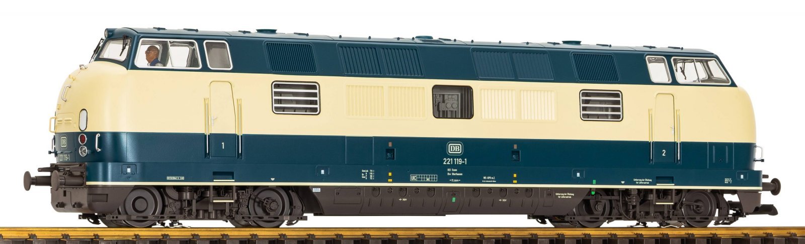 G-Diesel Locomotive BR 221 blue beige DB IV, G, PIKO 37462