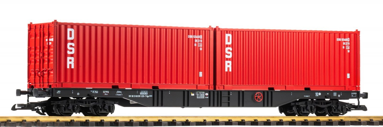 G-Container Flat Car 2 Container DSR DR IV, G, PIKO 37755