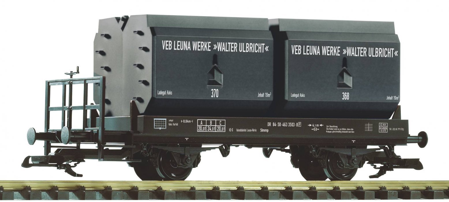 DR IV Coal Container Car w/Brake Platf., G, PIKO 37773