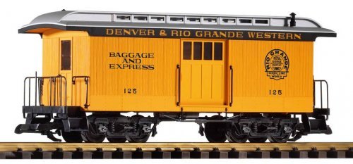 G-D+RGW Wood Baggage Car 126, yellow, G, PIKO 38603