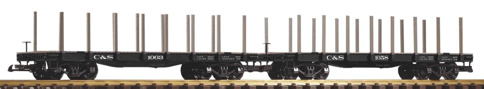 G 2-Piece Set Stake Car C&S, G, PIKO 38785