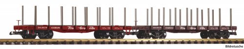 G-Flat Car 2-Piece Set D+RGW with Rungen, G, PIKO 38797