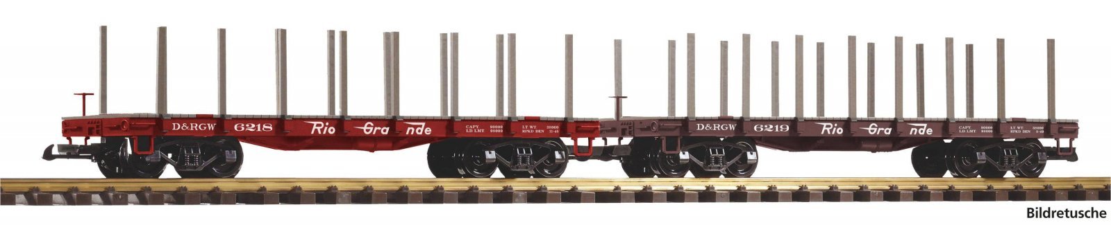 G-Flat Car 2-Piece Set D+RGW with Rungen, G, PIKO 38797