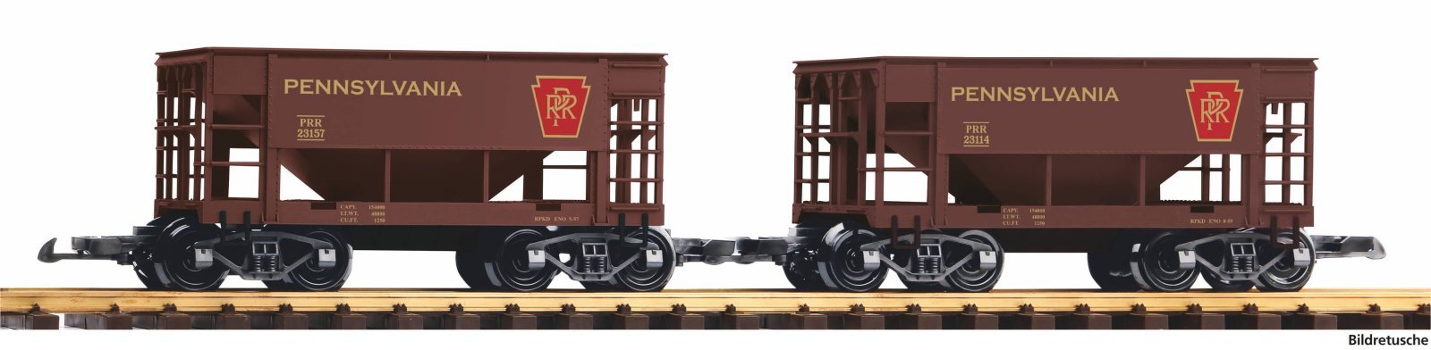 G-Bulk Freight Car PRR 2-Piece Set, G, PIKO 38972