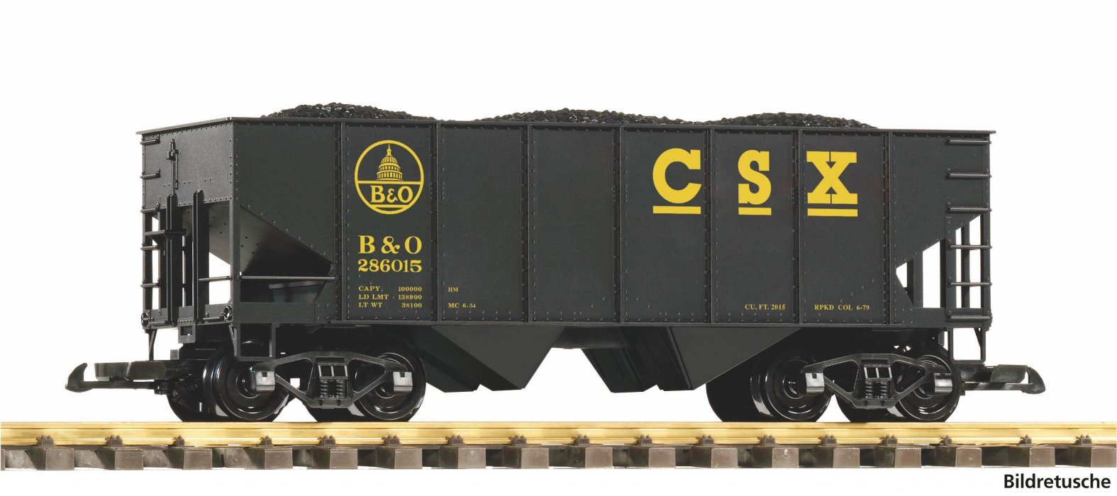 G-Bulk Freight Car CSX-B+O with Coal Load, G, PIKO 38973