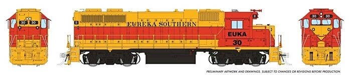 EMD GP38 Low Nose w/Extended Cab - Sound and DCC -- Eureka Southern 30 (yellow, orange), HO, Rapido Trains Inc 38550