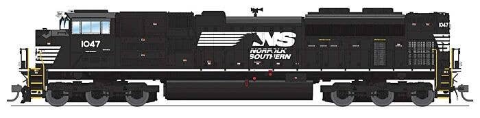 EMD SD70ACe - Standard DC - Stealth Series -- Norfolk Southern 1055 (black, white, Horse Head Logo), HO, Broadway Limited Import
