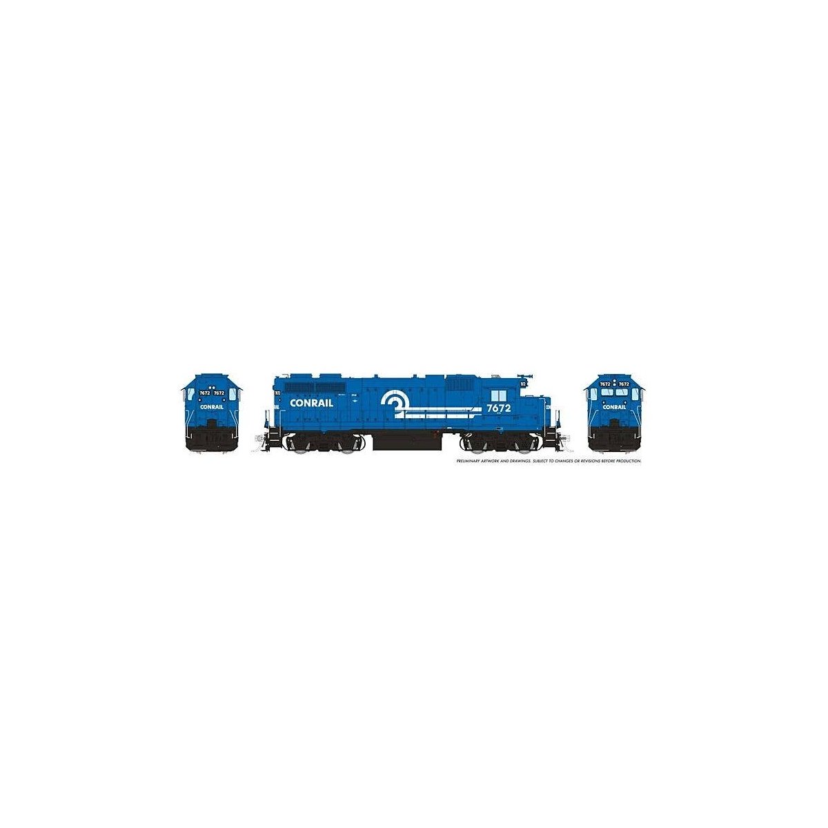 EMD GP38 Low Nose w/Extended Cab - Sound and DCC -- Conrail 7672 (blue, white), HO, Rapido Trains Inc 38546
