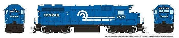 EMD GP38 Low Nose w/Extended Cab - Sound and DCC -- Conrail 7672 (blue, white), HO, Rapido Trains Inc 38546