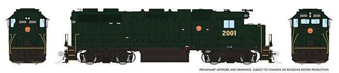 EMD GP38 Low Nose w/Extended Cab - Sound and DCC -- Pennsylvania-Reading Seashore Lines 2009 (Brunswick Green), HO, Rapido Train