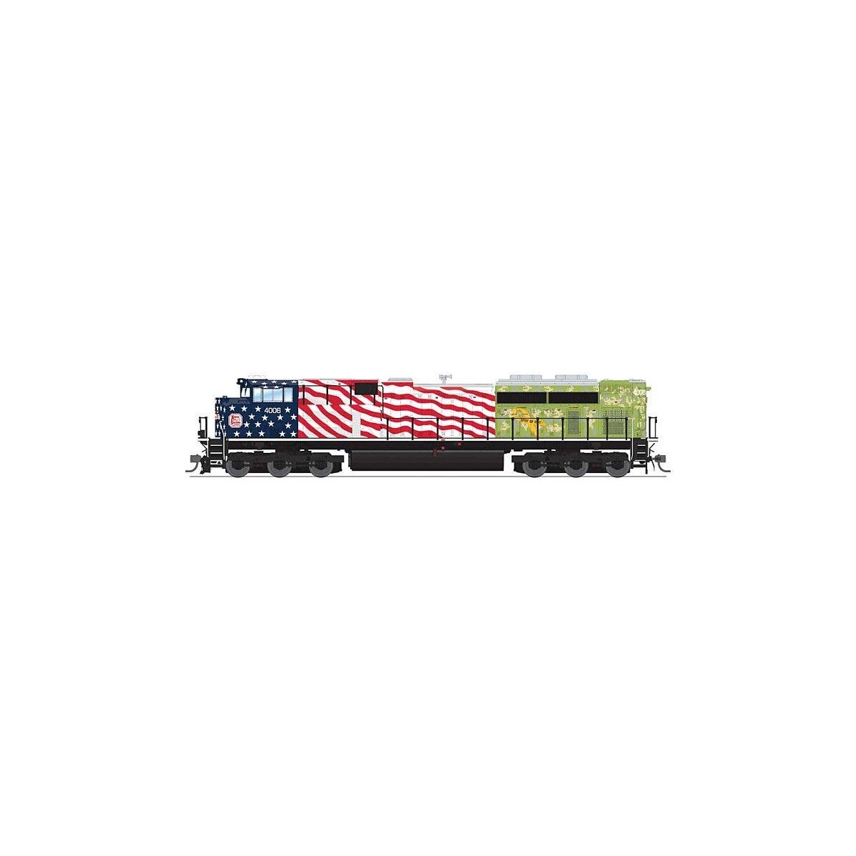 EMD SD70ACe - Standard DC - Stealth Series -- Kansas City Southern 4006 (Veterans Commemorative), HO, Broadway Limited Imports 8