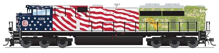 EMD SD70ACe - Standard DC - Stealth Series -- Kansas City Southern 4006 (Veterans Commemorative), HO, Broadway Limited Imports 8