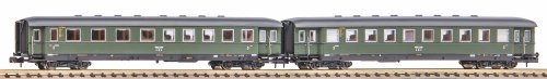 N-2-Piece Set Skirted Express Car 2./3.Class + 3.Class DRB II, N, PIKO 40623