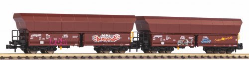 N-2-Piece Set Bulk Freight Car Falns OnRail VI Graffiti, N, PIKO 40716