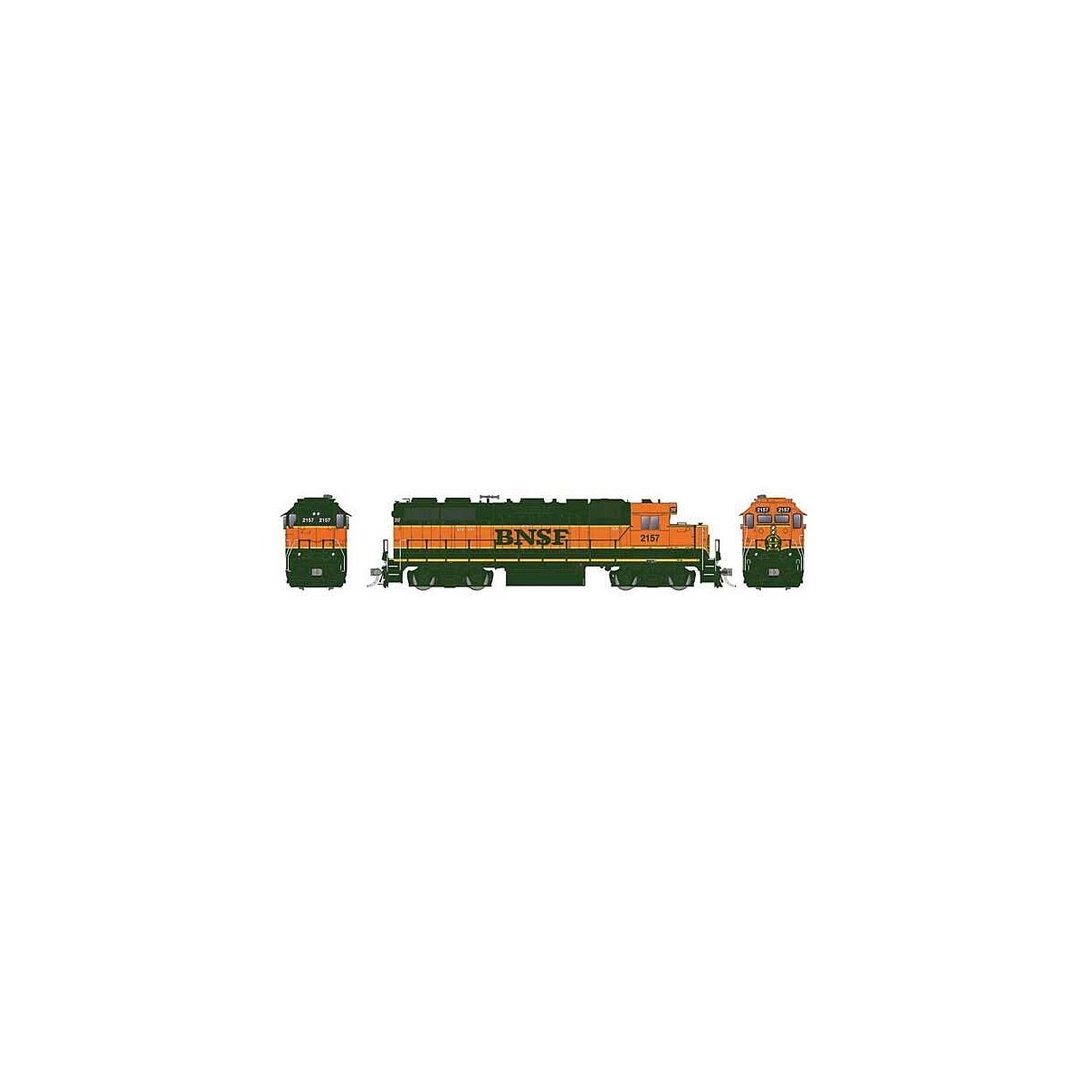 EMD GP38 Low Nose - Sound and DCC -- Burlington Northern Santa Fe 2157 (H1, green, orange), HO, Rapido Trains Inc 38533