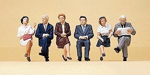 Passengers -- Sitting Travelers pkg(6), HO, Preiser Kg 10434
