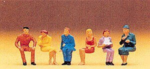 Spectators -- Seated Persons pkg(6), HO, Preiser Kg 14095