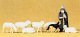 Animals -- Shepherd w/Sheep Dog & Sheep pkg(8), HO, Preiser Kg 14160
