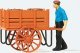 Individual Figure -- Worker Pushing Handcart with Load of Barrels, HO, Preiser Kg 28131