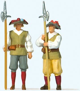 Gate Guards in Medieval Dress -- pkg(2), HO, Preiser Kg 28222
