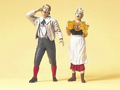 Pedestrians -- Waitress & Guest In The Beer Garden, G, Preiser Kg 45108