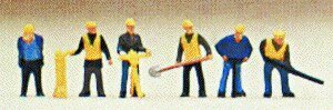 Railroad Personnel -- Track Maintenance pkg(6), N, Preiser Kg 79035