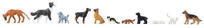 Dogs and Cats -- 7 Dogs, 4 Cats, HO, Faller Gmbh 151902