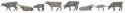 Mountain Cows -- Gray pkg(8), HO, Faller Gmbh 151905