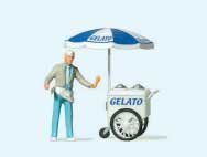 Ice Cream Vendor w/Cart Individual Figure, HO, Preiser Kg 29116