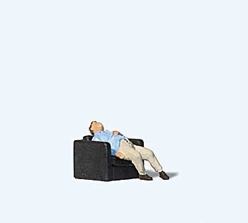 Taking a Nap - Individual Figure -- Figure on Chair, HO, Preiser Kg 28260