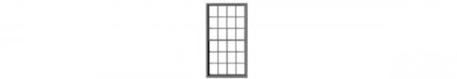 12-12 Double-Hung Masonry Window with Glazing and Shades -- 48 x 86` Scale (Fits .545 x .985` O, HO, Tichy Train Group 8307