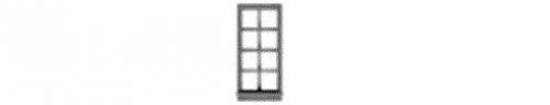 4-4 Double-Hung Window with Glazing -- 26 x 63` Scale (Fits .20 x .435` Opening) pkg(12), N, Tichy Train Group 2541