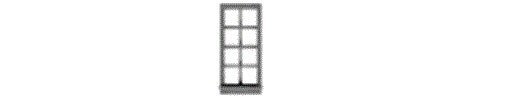 4-4 Double-Hung Window with Glazing -- 26 x 63` Scale (Fits .20 x .435` Opening) pkg(12), N, Tichy Train Group 2541