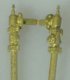 Boiler Check Valves w/Pipe -- Brass 1 Left & 1 Right, O, Cal Scale 3056