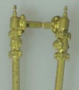 Boiler Check Valves w/Pipe -- Brass 1 Left & 1 Right, O, Cal Scale 3056