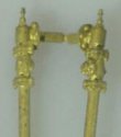 Boiler Check Valves w/Pipe -- Brass 1 Left & 1 Right, O, Cal Scale 3056