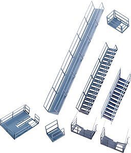 Photo-Etched Kit -- Platforms & Stairways, HO, Walthers Cornerstone 2939